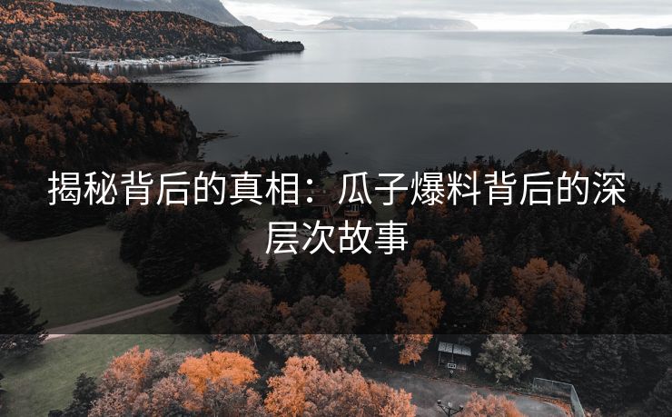 揭秘背后的真相:瓜子爆料背后的深层次故事