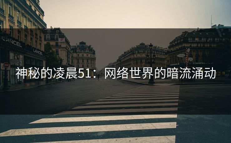 神秘的凌晨51：网络世界的暗流涌动